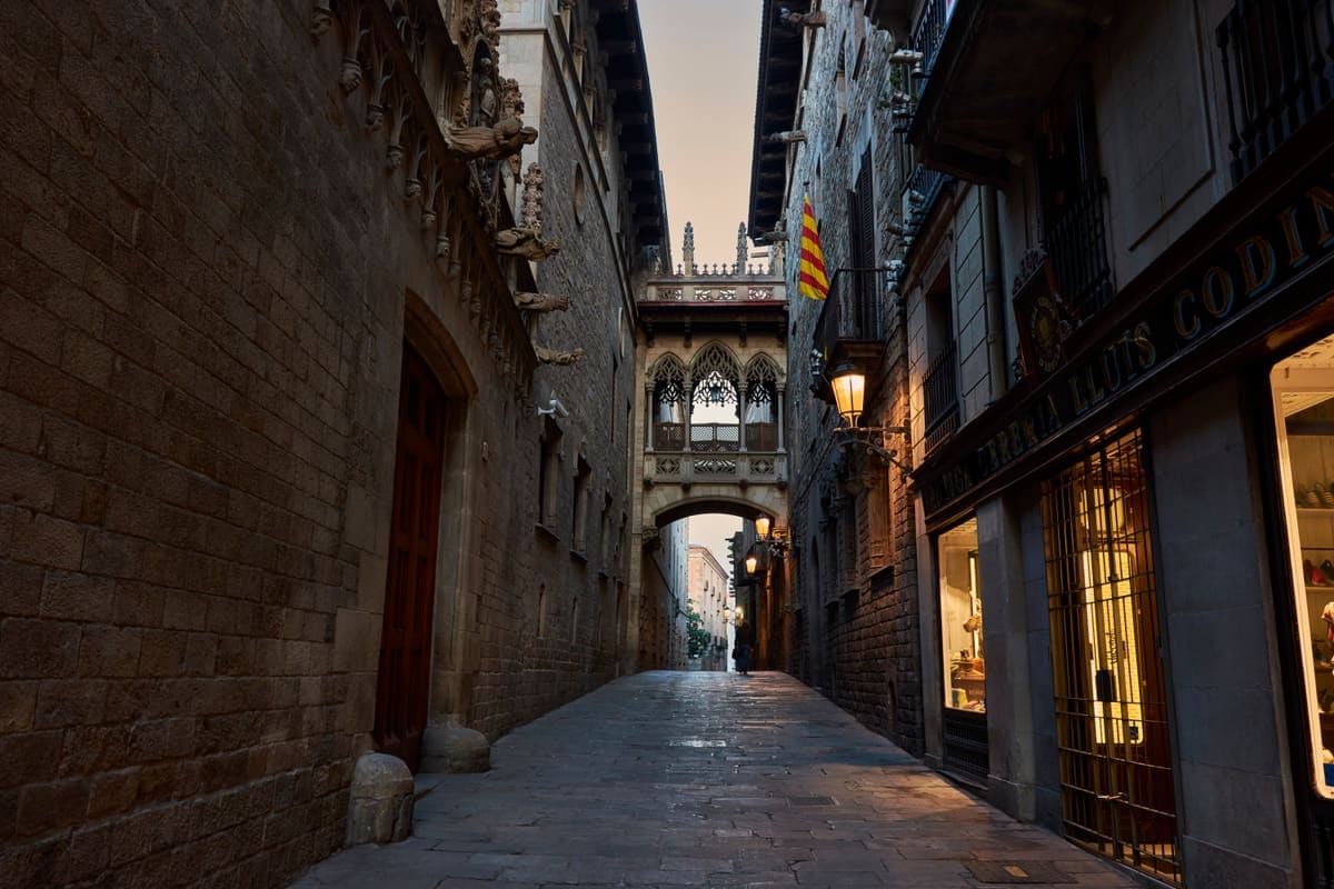 Carrer del Bisbe bridge in Barcelona's Gothic Quarter