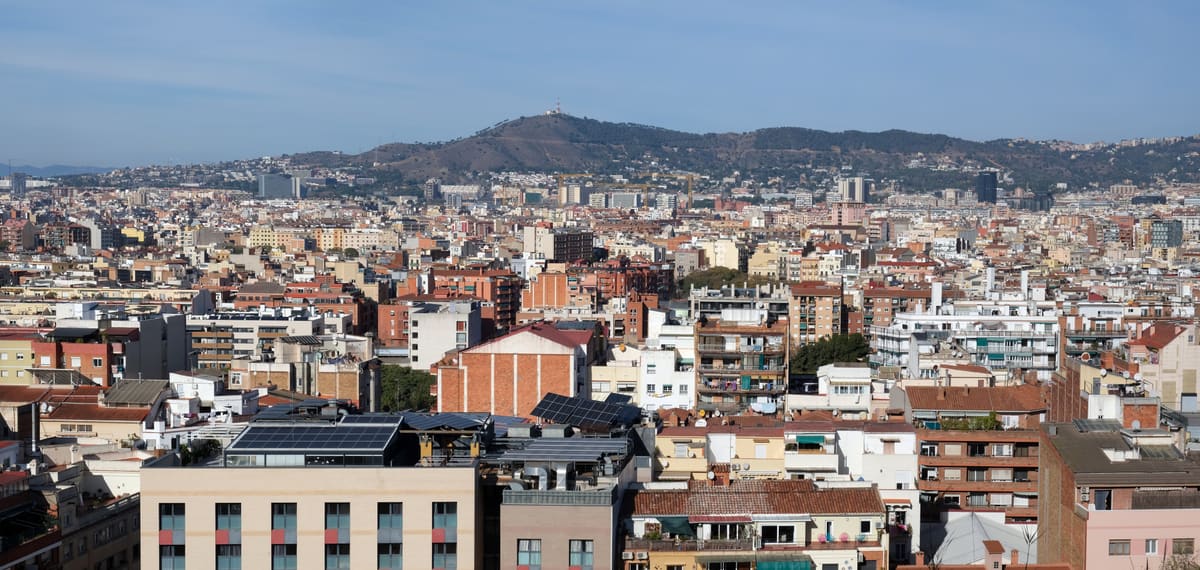 Panoramic view across Barcelona from Montjuïc hill