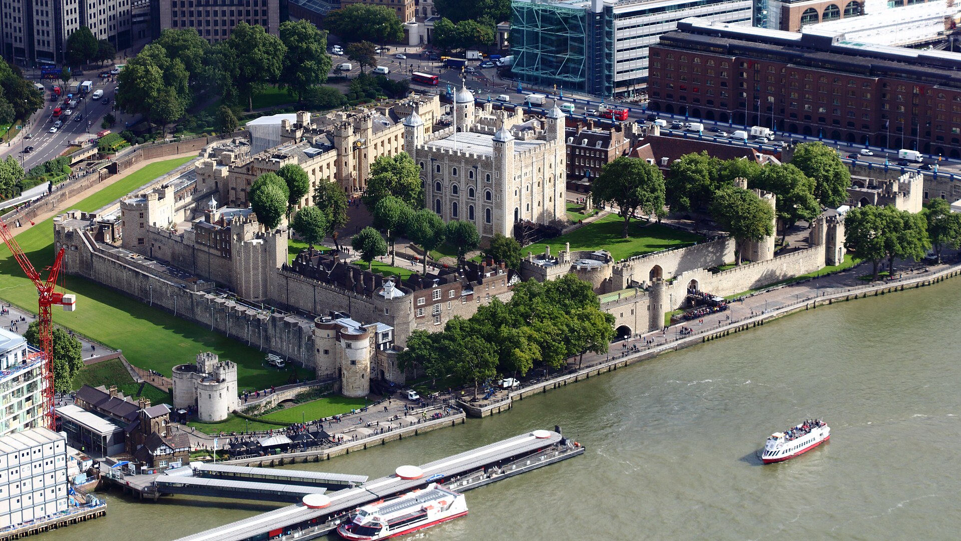Tower of London and the River Thames near central London accommodation areas
